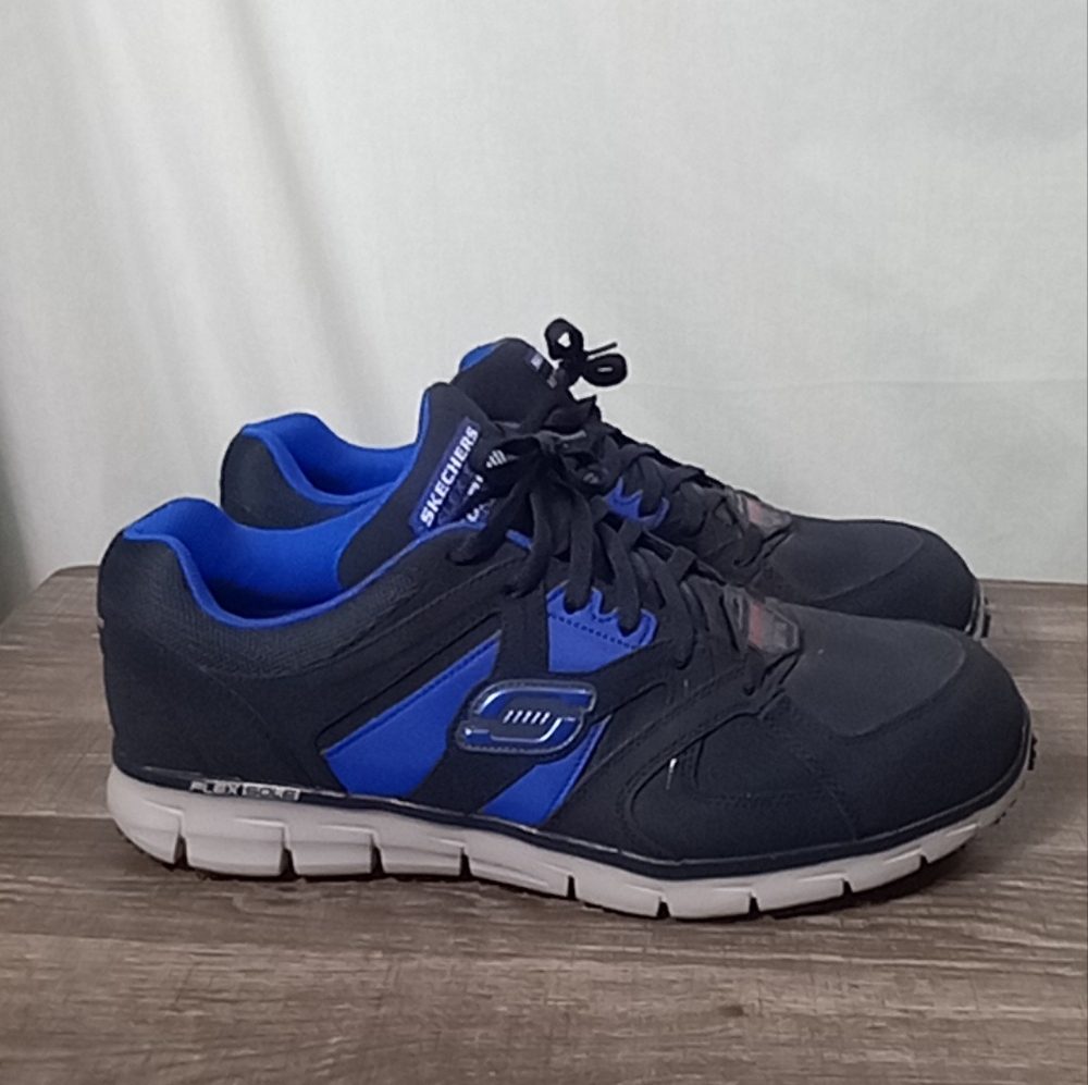 Skechers Men's Work Larry Alloy Toe Slip Resistant Low Athletic Shoe Size 13